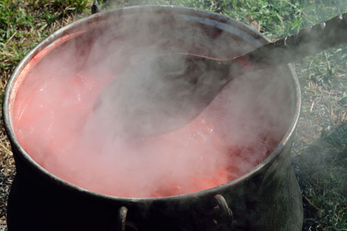 Salsa traditional cooking on open fire
